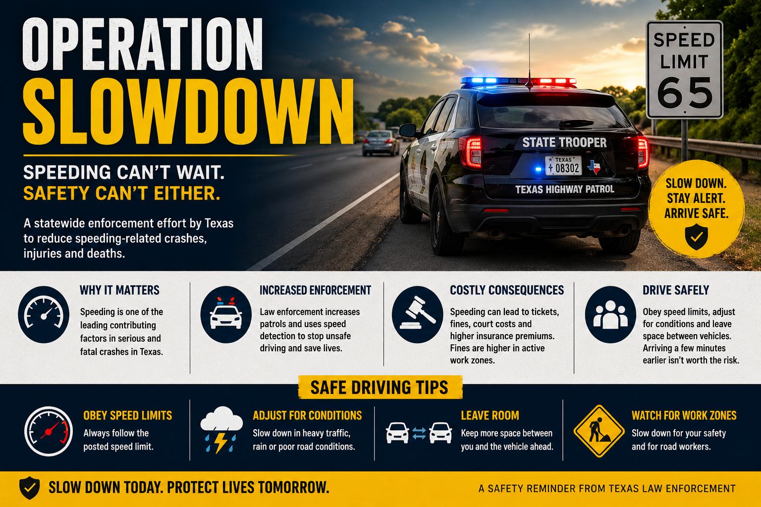 Operation Slowdown Texas: Speeding Enforcement Campaign & Safety Tips