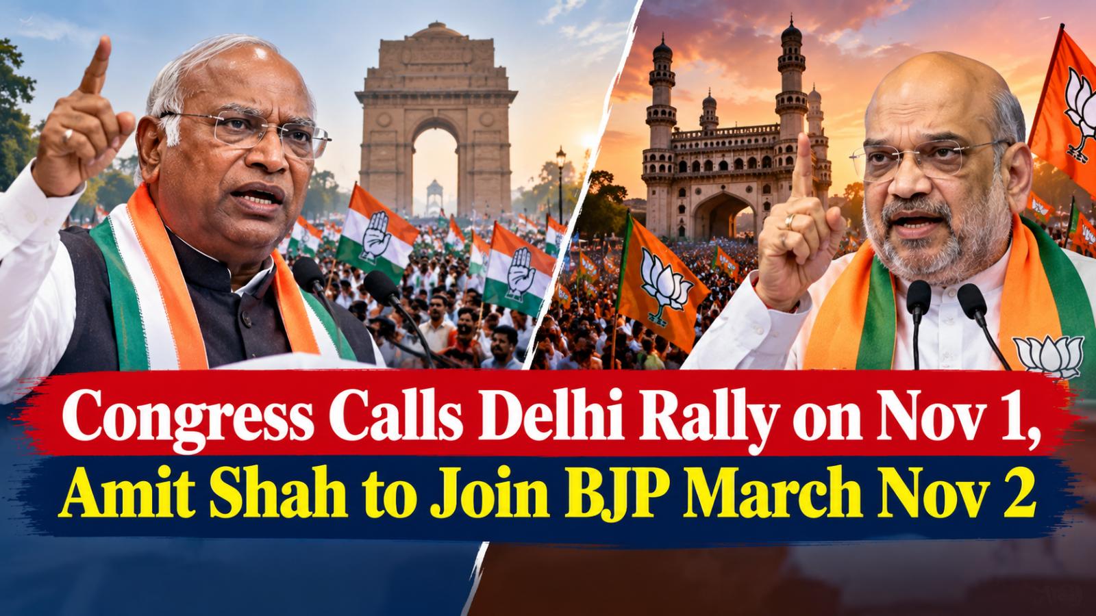 Congress calls Delhi rally on Nov 1, Amit Shah to join BJP march Nov 2