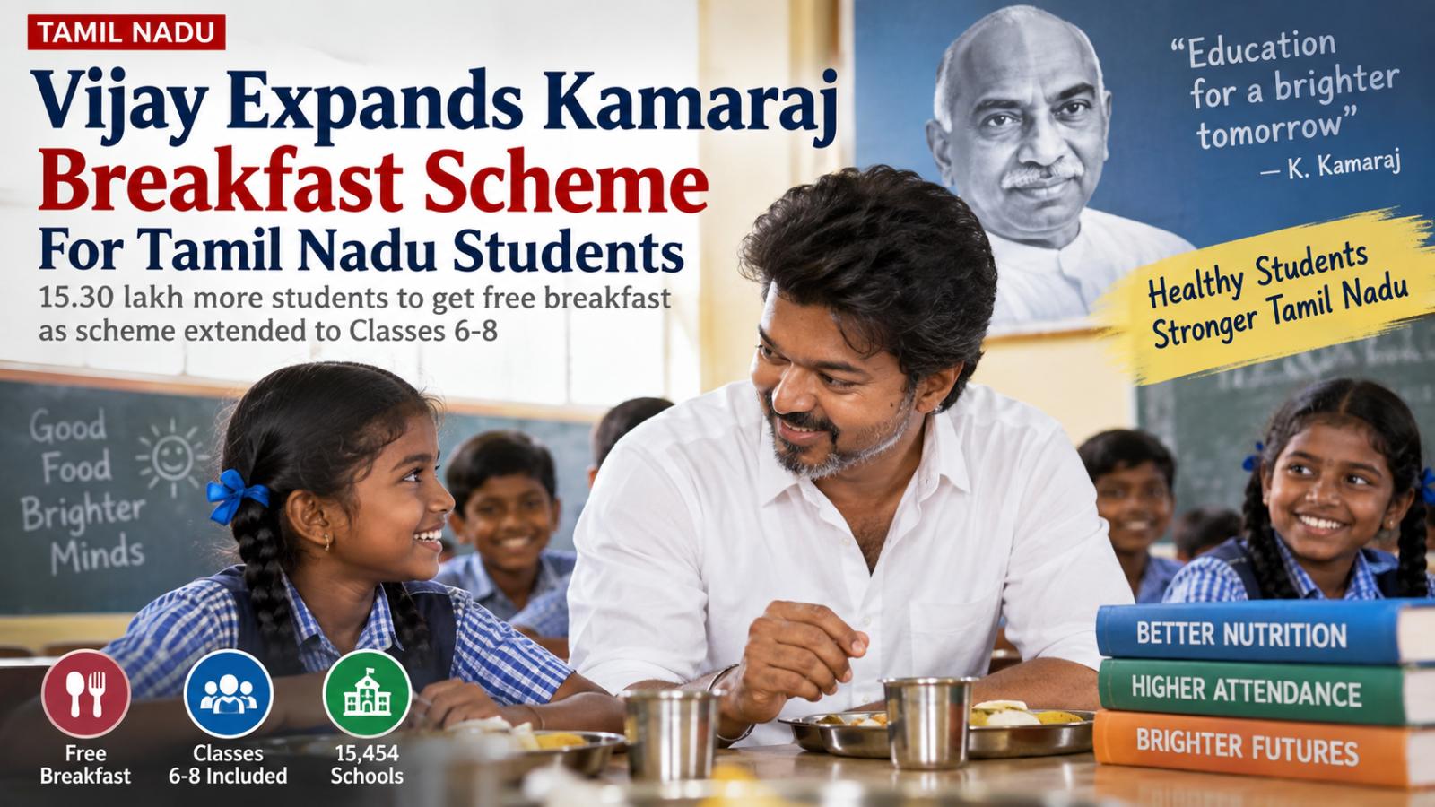 Vijay expands Kamaraj breakfast scheme for Tamil Nadu students