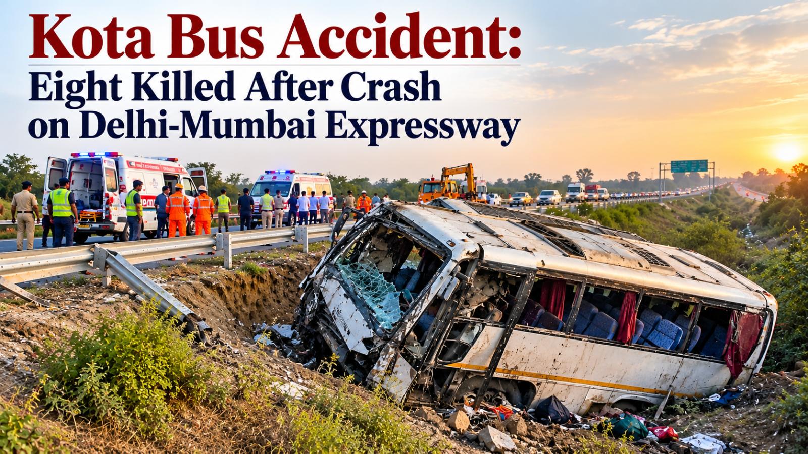 Kota bus accident: Eight killed after crash on Delhi-Mumbai Expressway