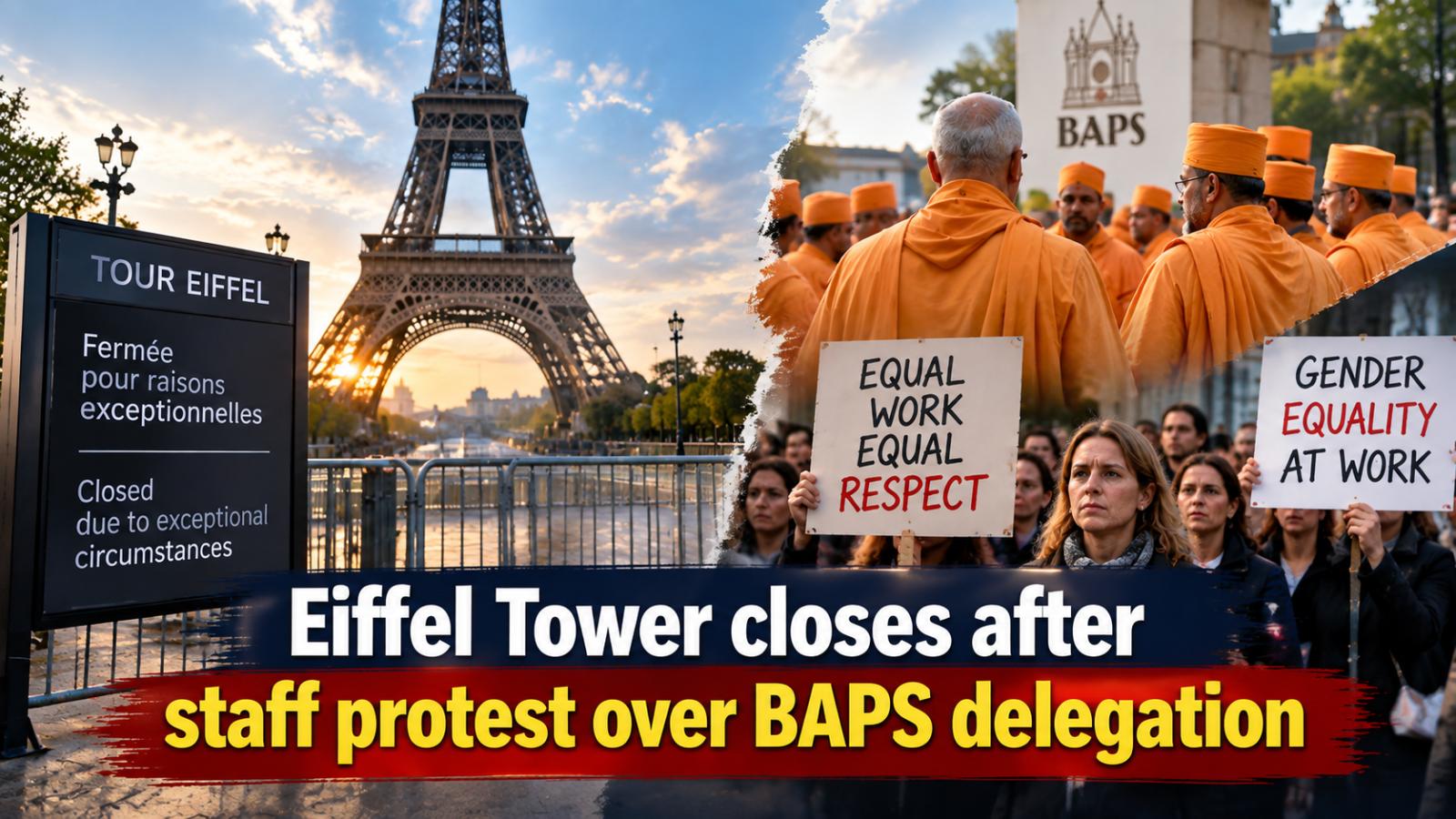 Eiffel Tower closes after staff protest over BAPS delegation