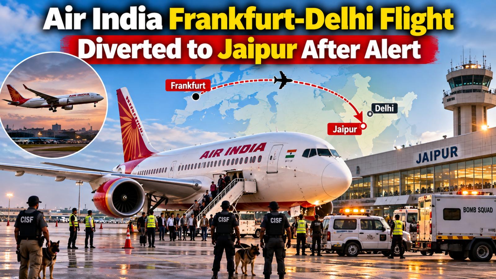 Air India Frankfurt-Delhi Flight Diverted to Jaipur After Alert