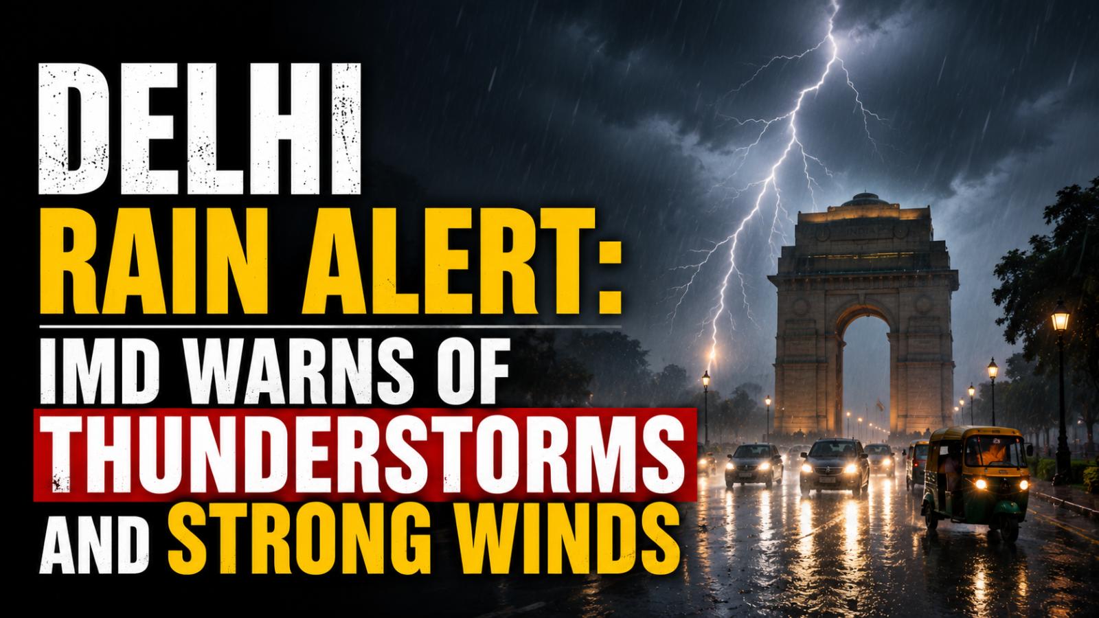 Delhi rain alert IMD warns of thunderstorms and strong winds
