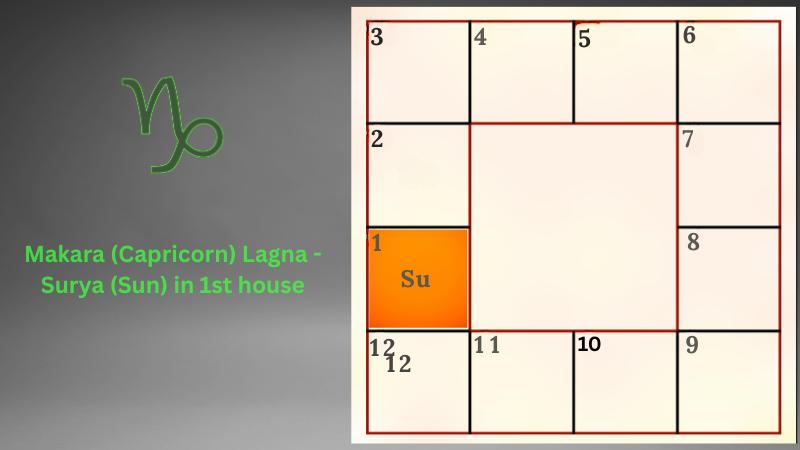 Astrology prediction for Makara (Capricorn) Lagna - Surya (Sun) in 1st house