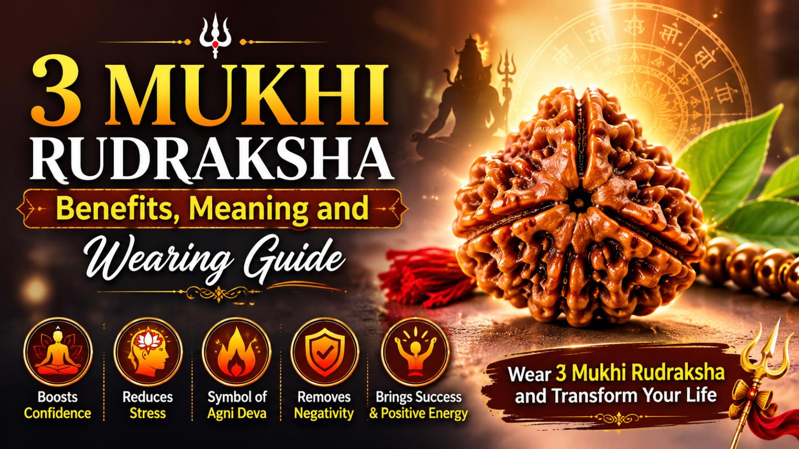 3 Mukhi Rudraksha Benefits, Meaning and Wearing Guide