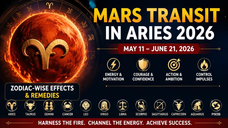 Mars Transit in Aries 2026 Zodiac-Wise Effects, Remedies, and Predictions