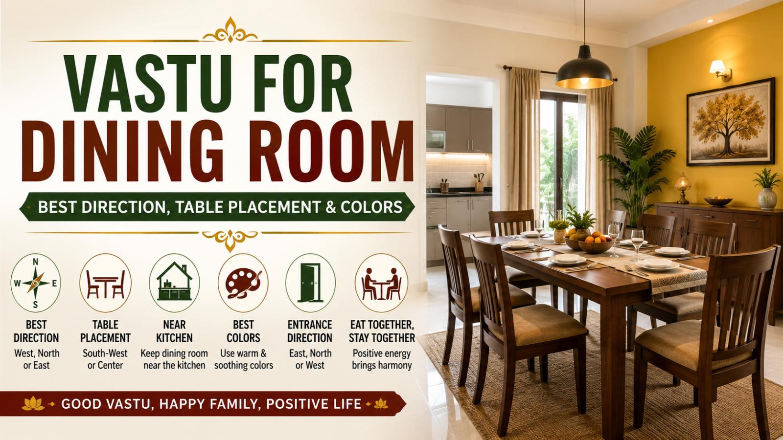 Vastu for Dining Room Best Direction, Table Placement and Colors