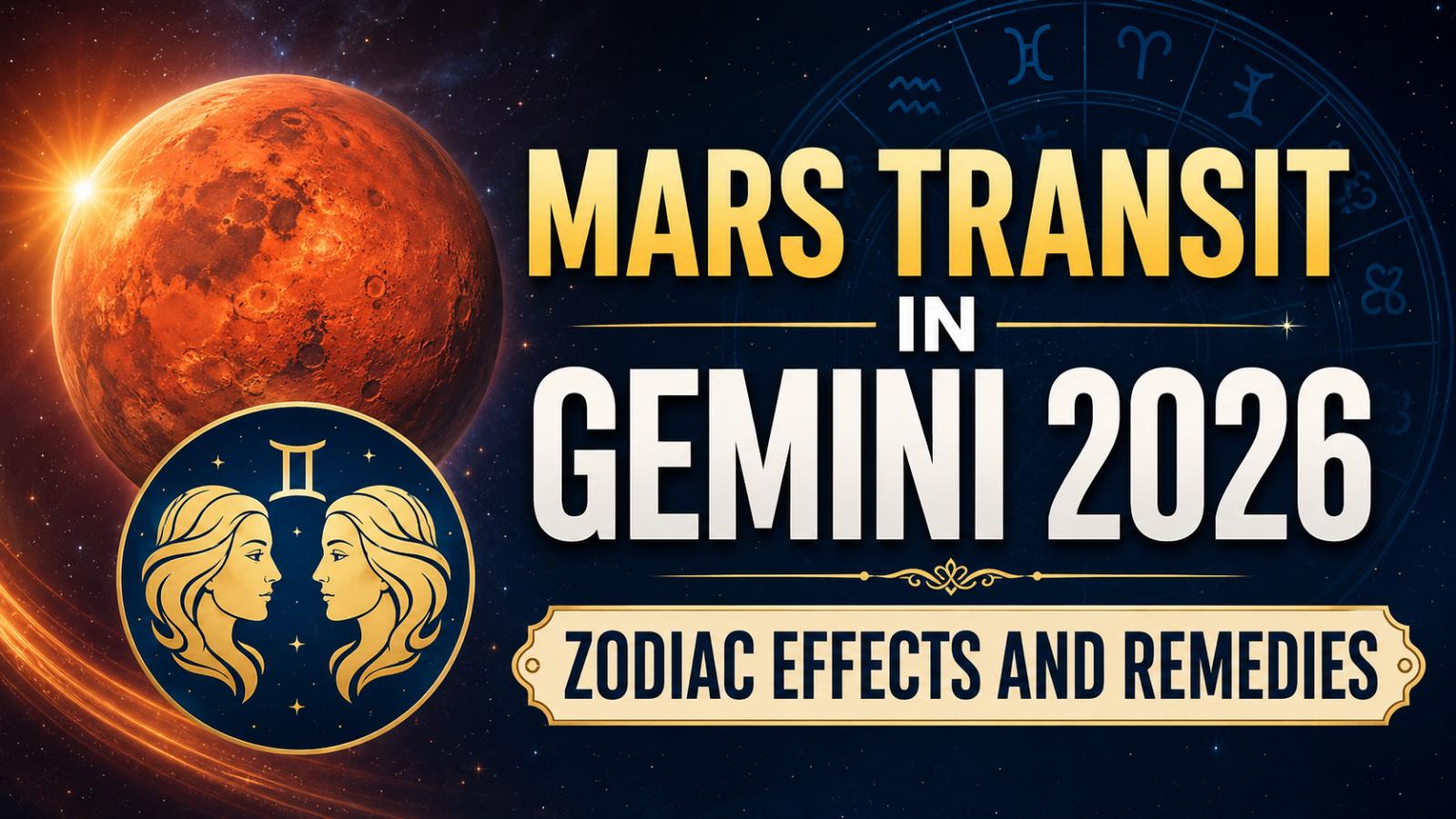 Mars Transit in Gemini 2026: Zodiac Effects and Remedies