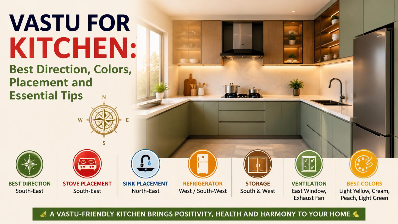 Vastu for Kitchen: Best Direction, Colors, Placement & Tips