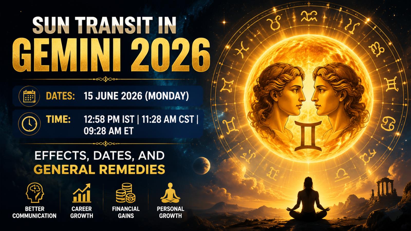 Sun Transit in Gemini 2026 Effects and General Remedies