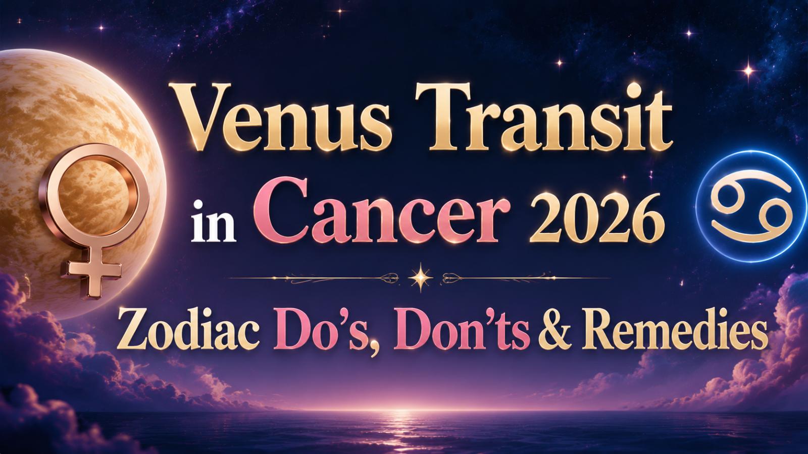 Venus Transit in Cancer 2026 — Zodiac Do’s, Don’ts & Remedies