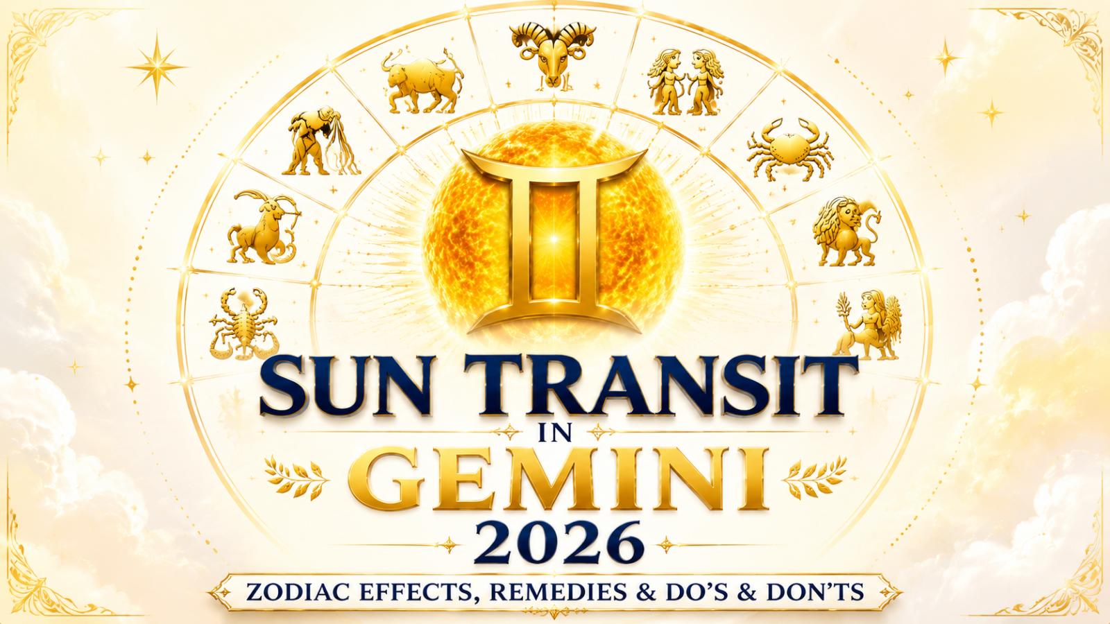 Sun Transit in Gemini 2026 – Zodiac Effects, Remedies & Dos & Donts