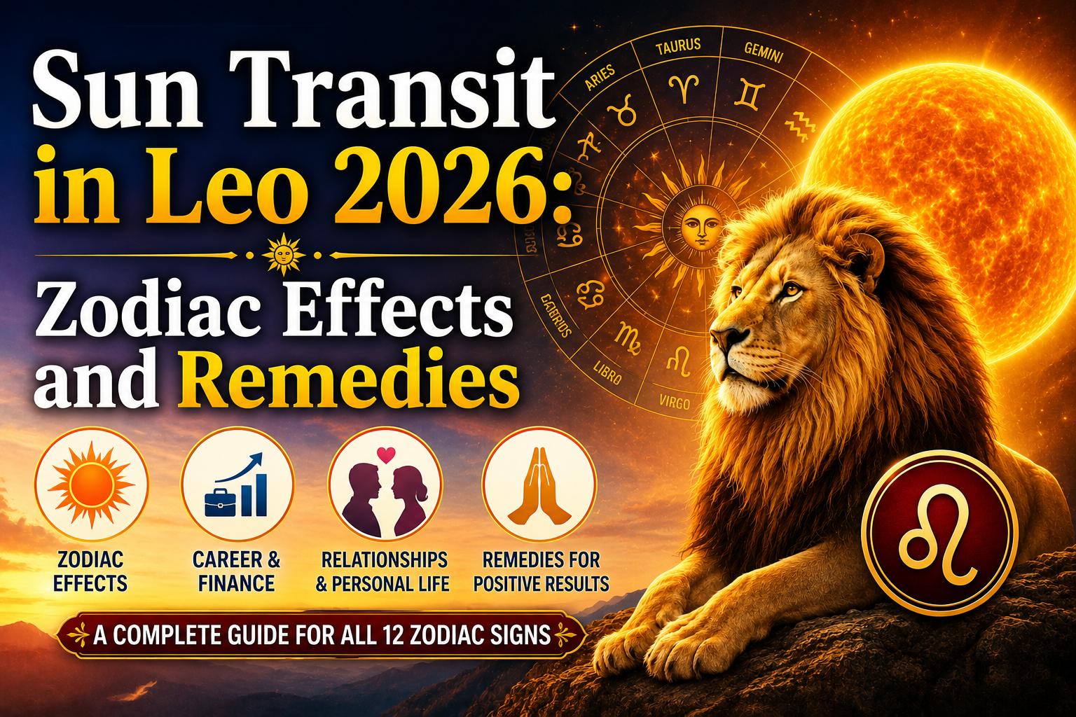 Sun Transit in Leo 2026: Zodiac Effects and Remedies