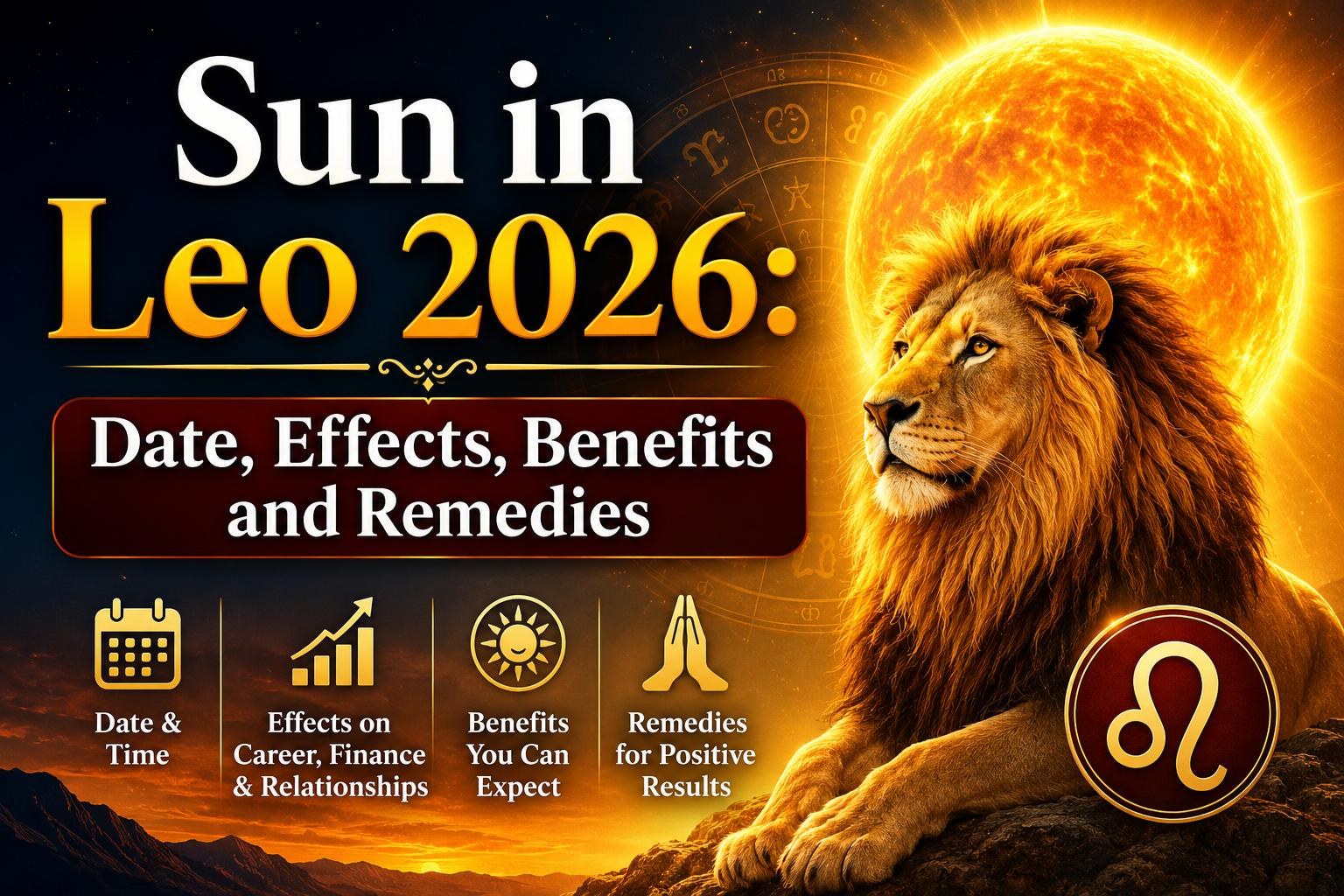 Sun in Leo 2026: Date, Effects, Benefits and Remedies