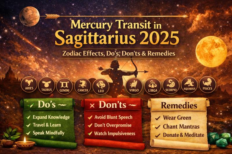 Mercury Transit in Sagittarius 2025: Zodiac Effects, Do’s, Don’ts & Remedies