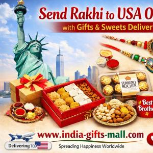 Send Rakhi to USA Online with Gifts & Sweets Delivery