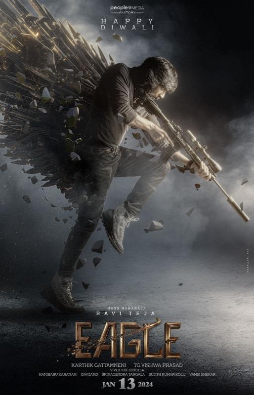 Raviteja's Eagle Concept Poster Unveiled