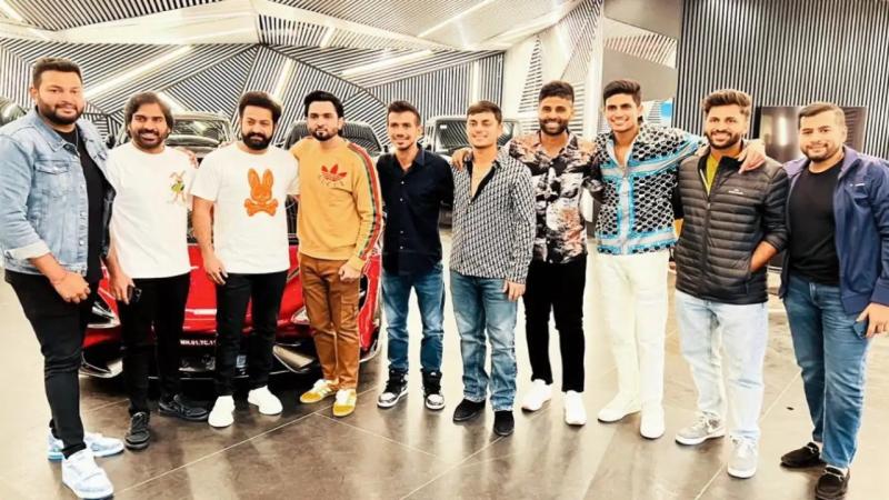 Jr NTR meets Team India cricketers in Hyderabad