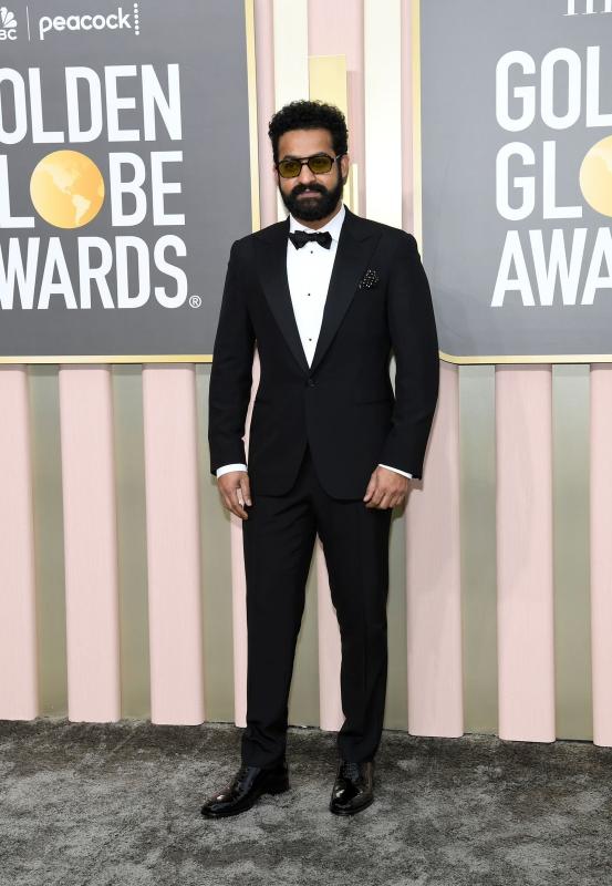 NTR Jr owns the red carpet at Golden Globe in a classic black tuxedo