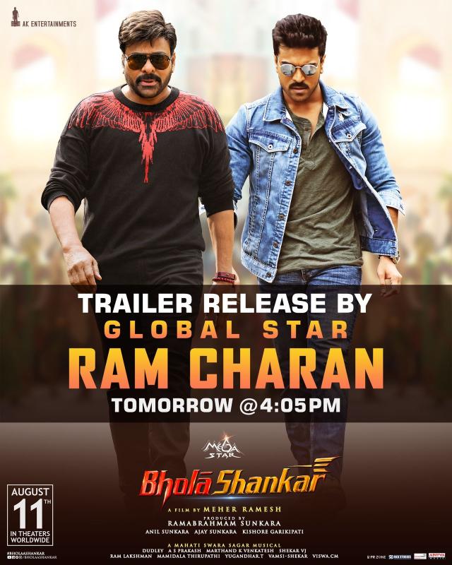 Ram Charan To Launch The Theatrical Trailer Of Bholaa Shankar Tomorrow
