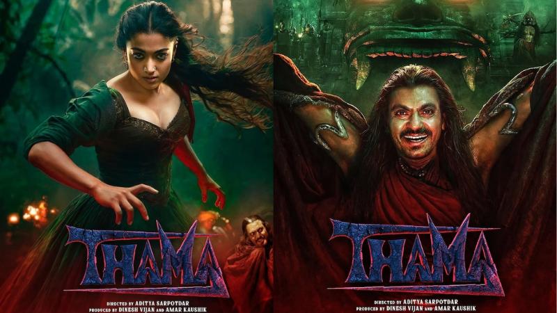 Thama  Ayushmann Khurrana, Rashmika Mandanna, and Nawazuddin's Spooky First Looks Unveiled