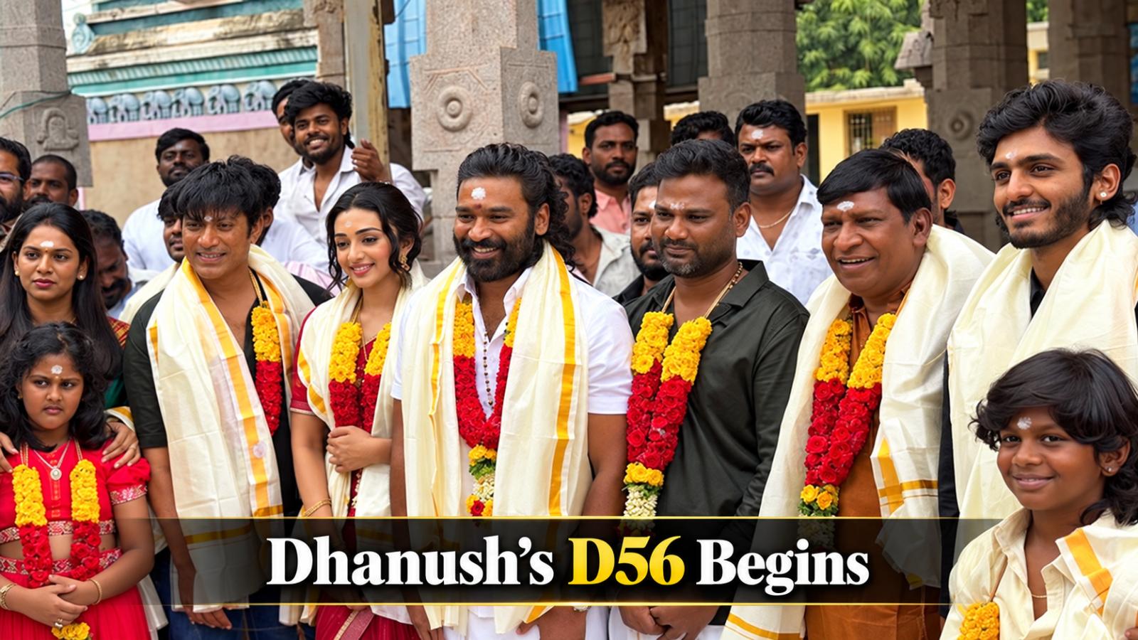 Dhanush’s D56 Begins Filming With Temple Pooja in Sivaganga