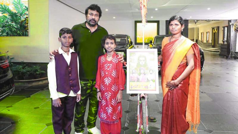 Chiranjeevi’s Heartfelt Promise to Female Fan Who Cycled to Meet Him
