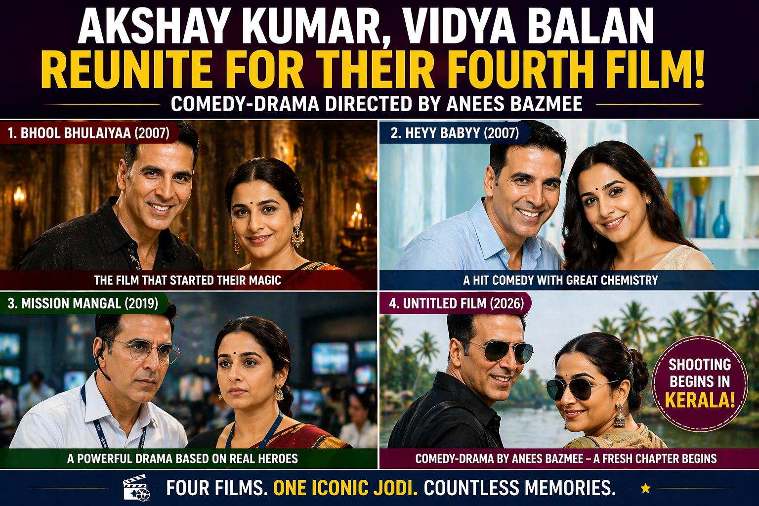 Akshay Kumar And Vidya Balan Reunite For Fourth Film, Head To Kerala Shoot
