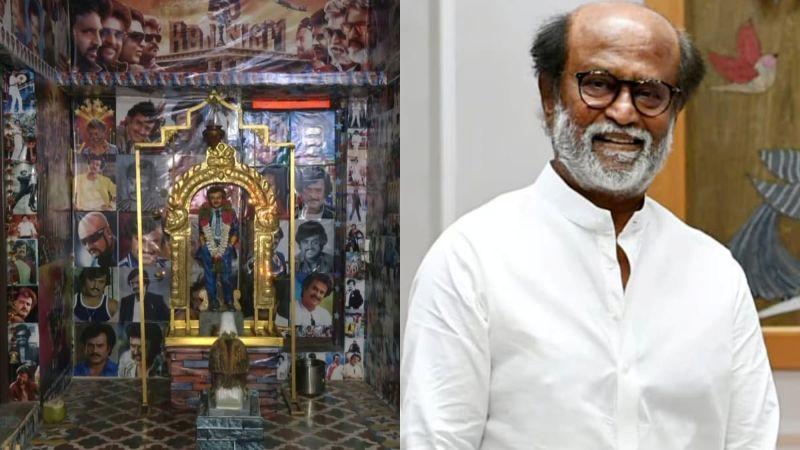 Rajinikanth Fan Decorates Temple with 5,500 Posters to Mark Superstar’s 50 Years in Cinema