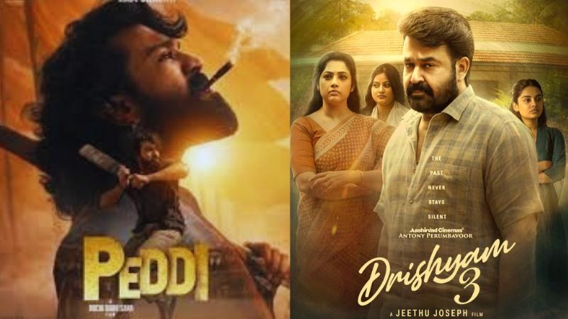 Ram Charan's Peddi and Mohanlal's Drishyam 3 Set for Overseas Advance Booking Frenzy
