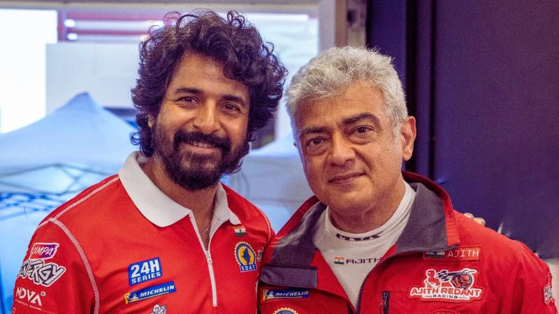 Sivakarthikeyan meets Ajith Kumar in Abu Dhabi praises his motorsports passion
