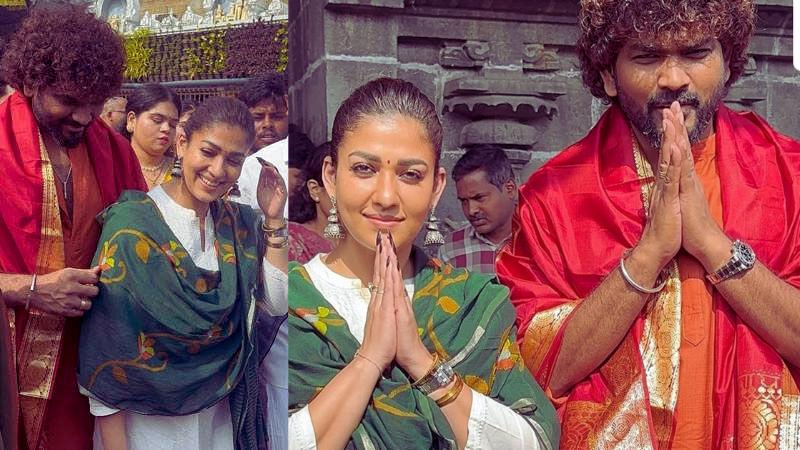 Nayanthara and Vignesh Shivan Visit Tirupati Temple Ahead of Love Insurance Kompany Release