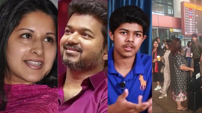 Thalapathy Vijay&rsquo;s Wife Sangeetha And Son Jason Spotted At Airport Amid Divorce Rumours