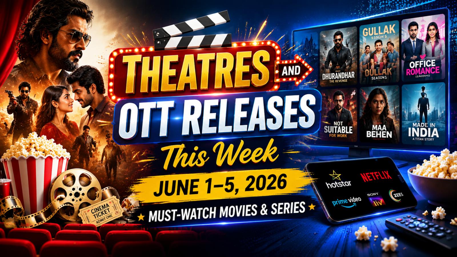Theatres and OTT Releases This Week June 1&ndash;5, 2026: Must-Watch Movies &amp; Series