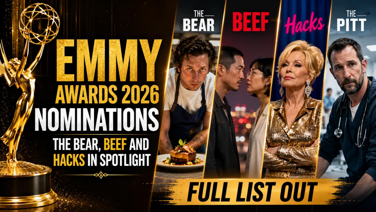 Emmy Awards 2026 nominations: The Pitt, Hacks and Beef lead race