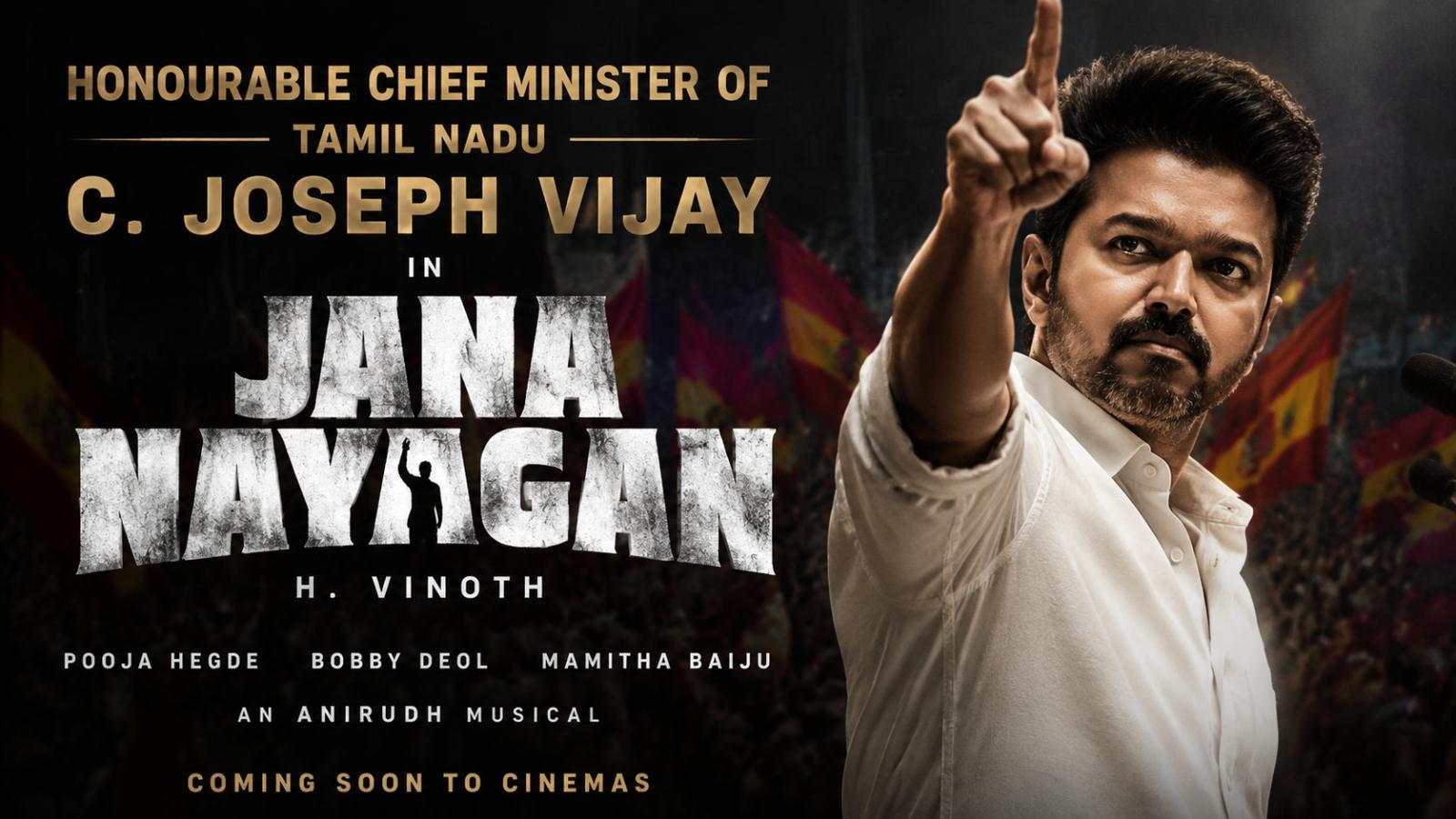 Vijay&rsquo;s Jana Nayagan Receives Historic CM Title Card, Fans Celebrate in Theatres