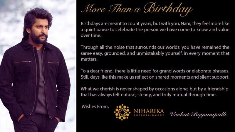 Nani and Venkat Boyanapalli: A Rare Equation in Cinema that Goes Beyond Numbers