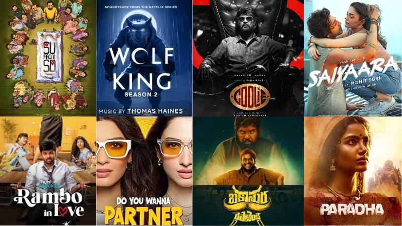 Top OTT Releases Sept 09-12, 2025: Coolie, Saiyaara, Wolf King 2, Su From So, Paradha & More