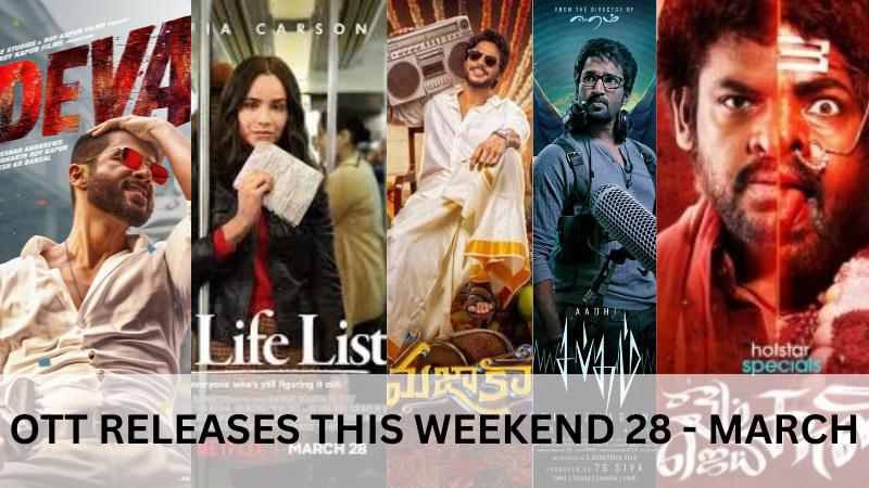 5 Big OTT Releases on March 28, 2025 Deva, Sabdham, The Life List, Mazaka & Om Kali Jai Kali