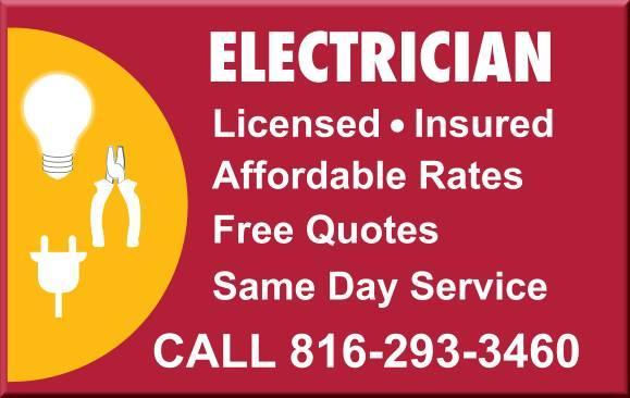 ELECTRICIAN - LOW RATES - I PERSONALLY ANSWER THE PHONE - 816-293-3460 (KC & Surrounding Areas)