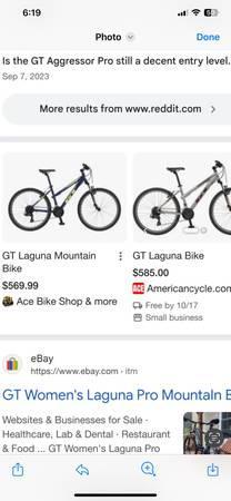 GT Laguna Pro Disc bike - $220