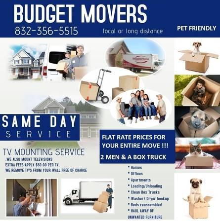 📌📌📌 $50.00 PER HOUR MOVERS *** 832-356-5515 ***2 MOVERS WITH TRUCK