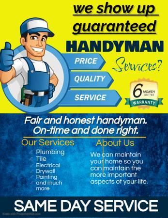 ALL AROUND HANDYMAN SERVICE SAME DAY SERVICE BEST RATES (dallas and surrounding area)