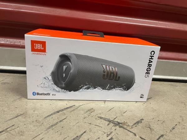 JBL Charge 5 - Portable Waterproof Speaker with Powerbank Grey - $120