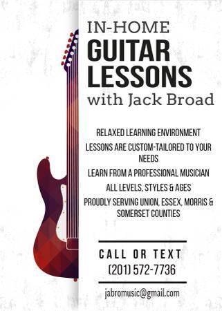 Professional, In-Home Guitar Lessons (Union, Morris, Essex, & Somerset Counties)