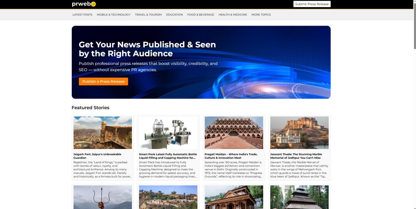 PRWeb India's Top Press Release Submission Website
