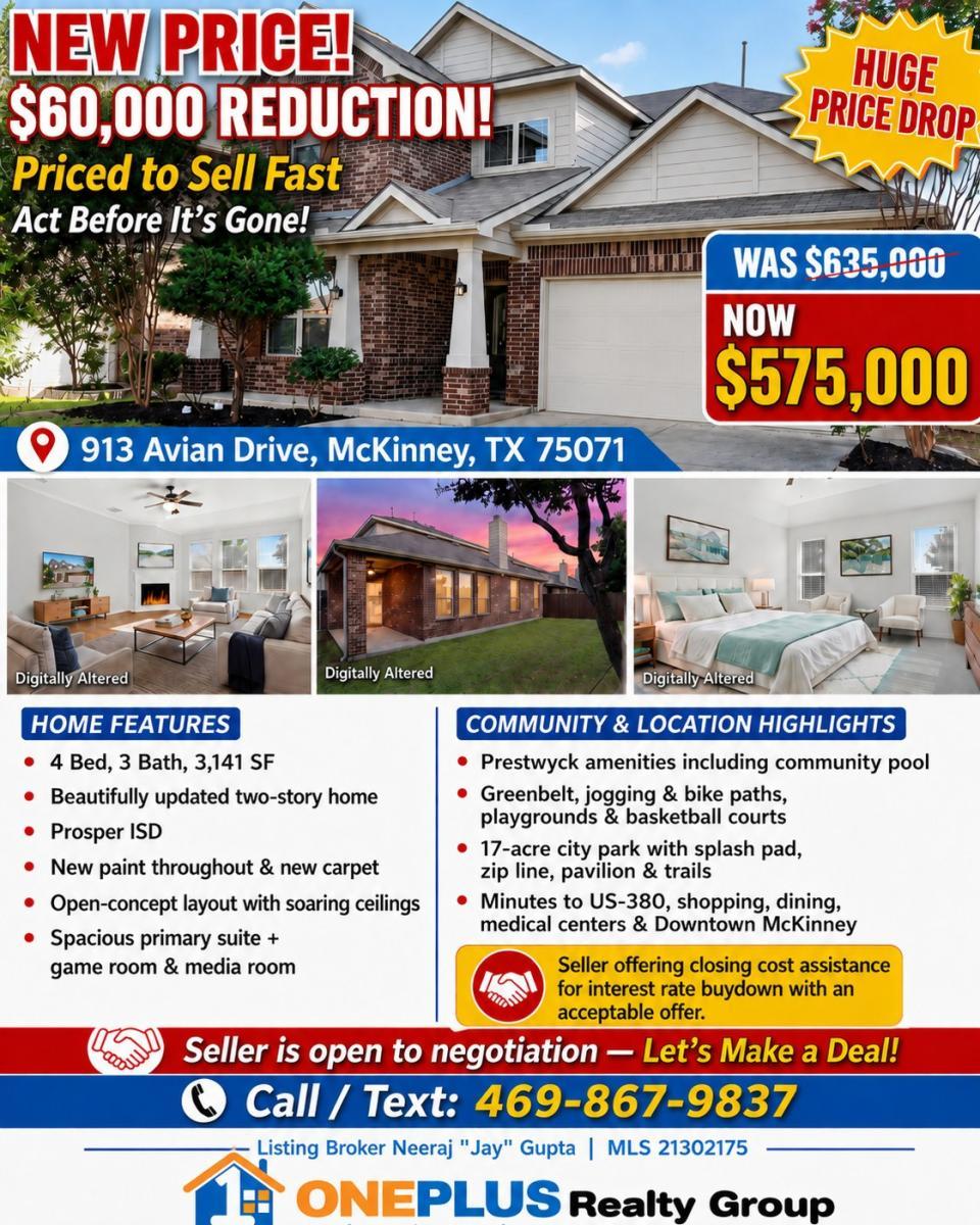 McKinney Home Price Reduced by $60K – Now $575K