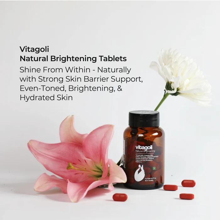 Enhance skin quality with Vitagoli Natural Brightening Tablet