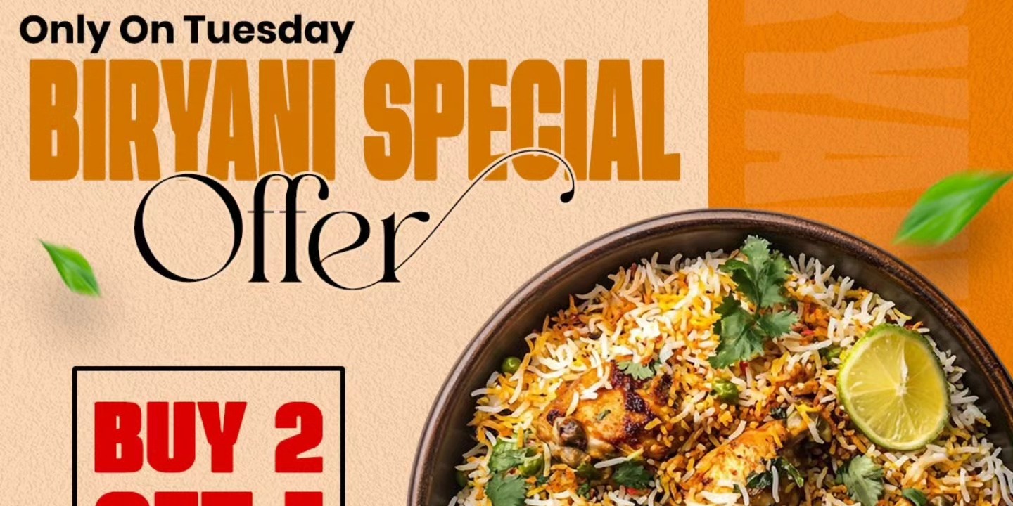 Bawarchi Indian Cuisine Plano – Tuesday Biryani Special Buy 2 Get 1 Free Offer