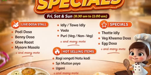 Bawarchi Indian Cuisine Plano - Weekend Breakfast Specials (Fri, Sat, Sun)